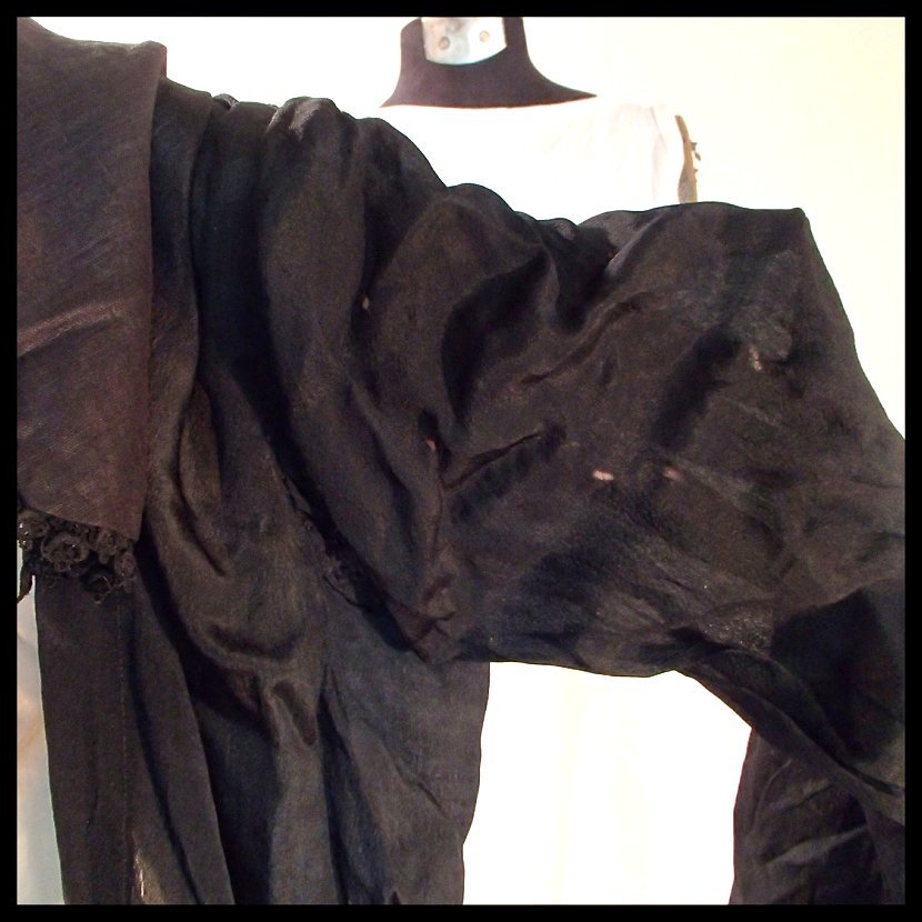 Late Victorian Black Silk Dress Late Victorian Black Silk Dress