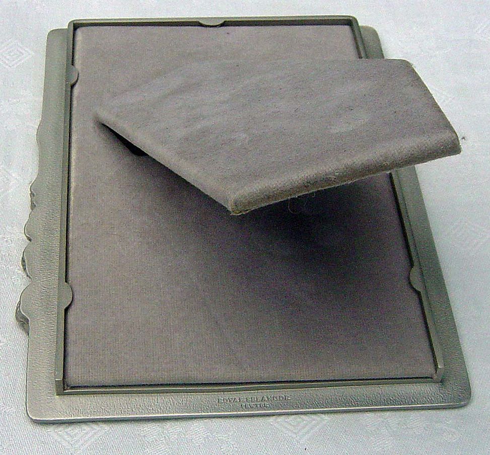 Royal Selangor Pewter Climbing Roses Picture Frame With Vintage Leap Year Postcard Royal Selangor Pewter Climbing Roses Picture Frame With Vintage Leap Year Postcard