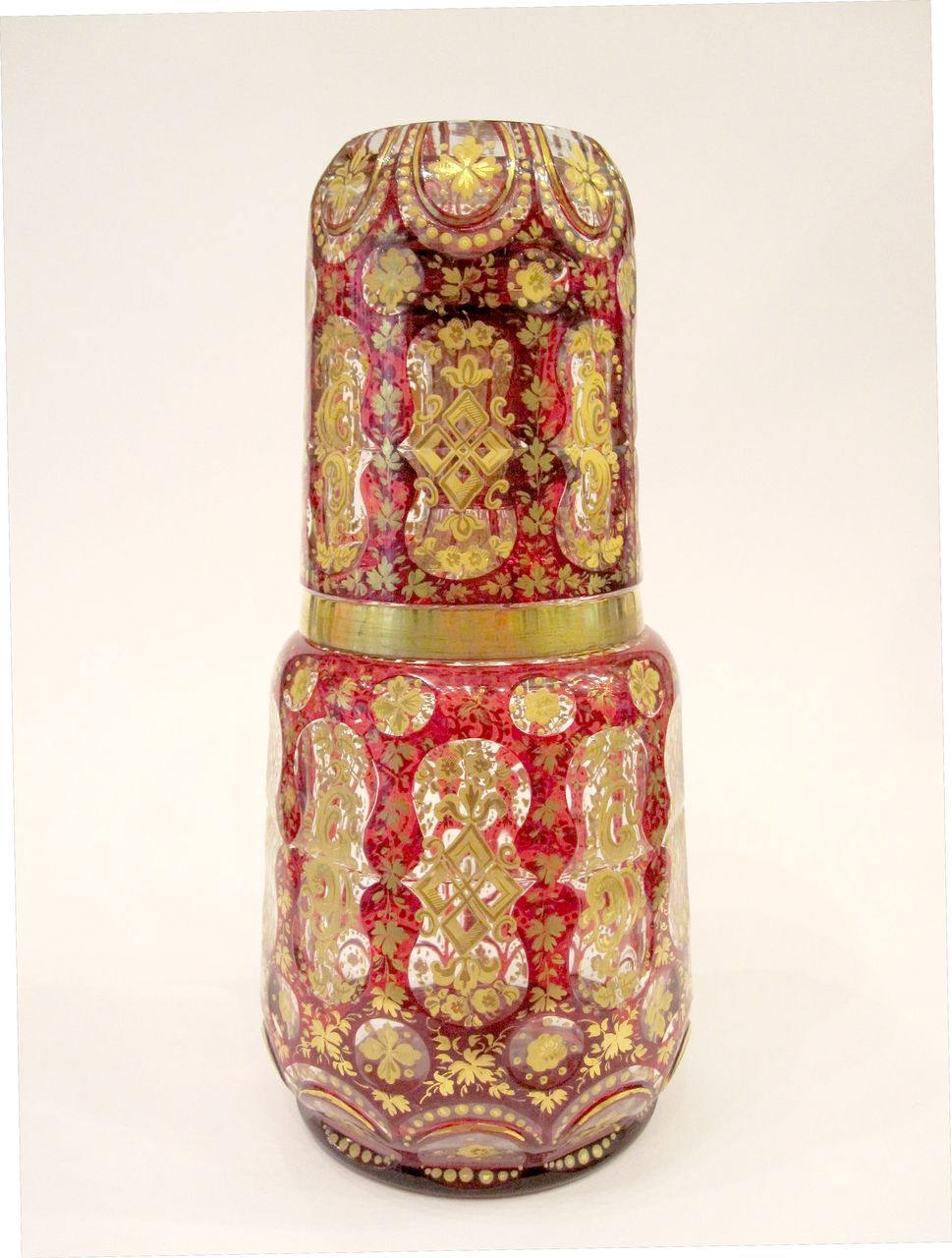 Fabulous Bohemian Ruby Red enamelled Decanter Set circa 1860 Fabulous Bohemian Ruby Red enamelled Decanter Set circa 1860