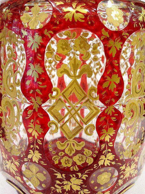 Fabulous Bohemian Ruby Red enamelled Decanter Set circa 1860 Fabulous Bohemian Ruby Red enamelled Decanter Set circa 1860