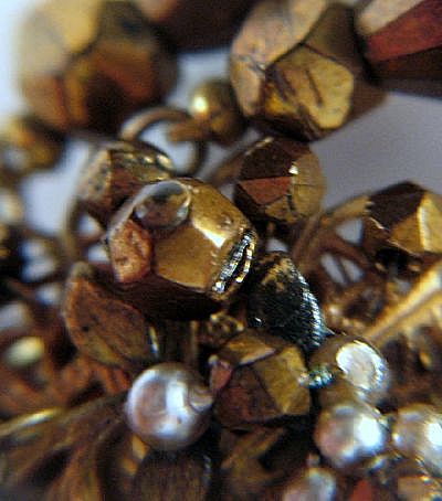 Signed Jonne' Double Strand Necklace Bronze Beaded Signed Jonne' Double Strand Necklace Bronze Beaded