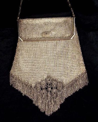 Whiting and Davis Princess Mary Fine Mesh Venetian Fringe Silvertone Whiting and Davis Princess Mary Fine Mesh Venetian Fringe Silvertone