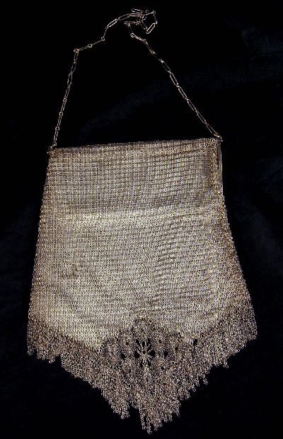 Whiting and Davis Princess Mary Fine Mesh Venetian Fringe Silvertone Whiting and Davis Princess Mary Fine Mesh Venetian Fringe Silvertone