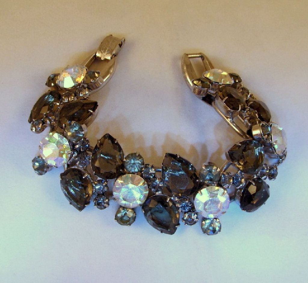 DeLizza & Elster Juliana "Black Diamond" Gray & AB Rhinestones Bracelet DeLizza & Elster Juliana "Black Diamond" Gray & AB Rhinestones Bracelet