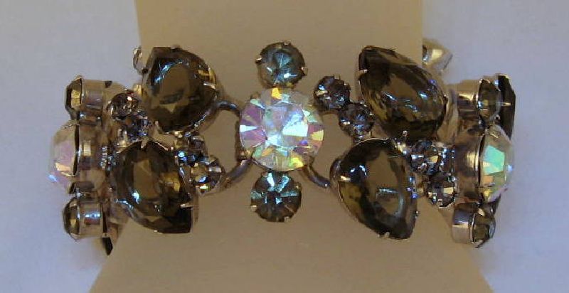 DeLizza & Elster Juliana "Black Diamond" Gray & AB Rhinestones Bracelet DeLizza & Elster Juliana "Black Diamond" Gray & AB Rhinestones Bracelet