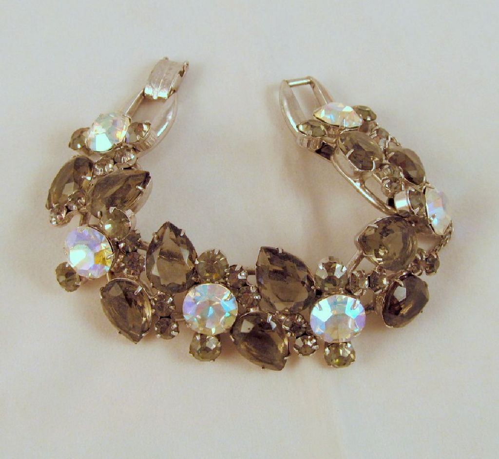 DeLizza & Elster Juliana "Black Diamond" Gray & AB Rhinestones Bracelet DeLizza & Elster Juliana "Black Diamond" Gray & AB Rhinestones Bracelet