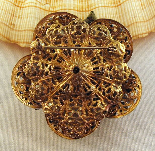 Wired Tiered Jonne Blue Beaded Brooch House of Schrager Wired Tiered Jonne Blue Beaded Brooch House of Schrager