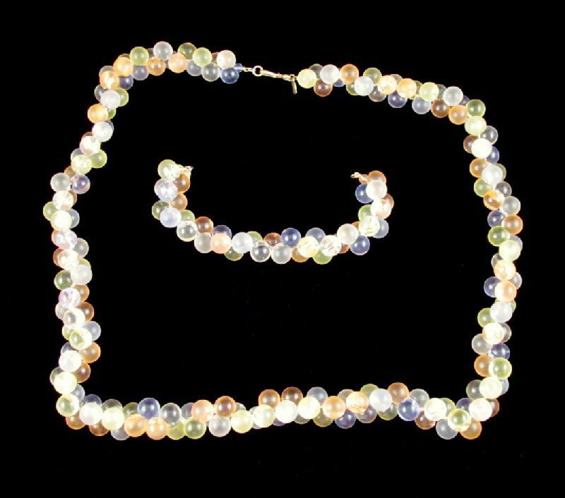 Monet "Wisteria" Pastel Bubble Necklace Bracelet Set Monet "Wisteria" Pastel Bubble Necklace Bracelet Set