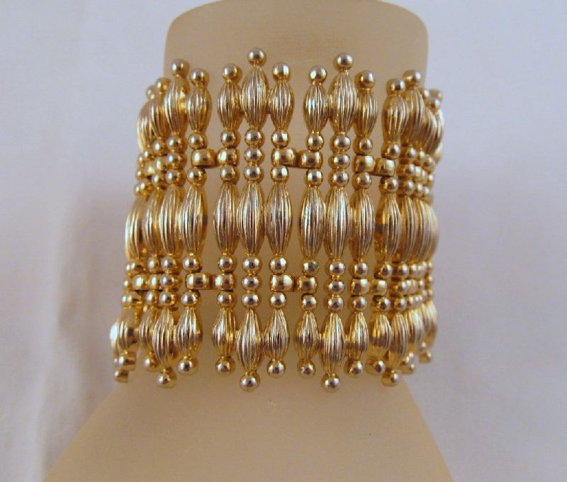 Monet Minaret Gold-tone Wide Bracelet Book Piece Monet Minaret Gold-tone Wide Bracelet Book Piece