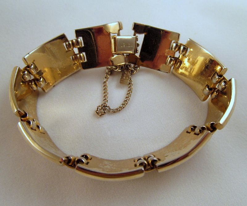 Monet Maharani Gold-tone Bracelet Double Link Book Piece Monet Maharani Gold-tone Bracelet Double Link Book Piece