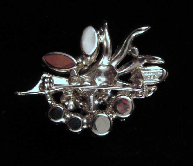 Eisenberg Ice Light Blue Clear Rhinestone Brooch Silver-tone Eisenberg Ice Light Blue Clear Rhinestone Brooch Silver-tone
