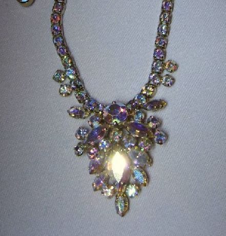 Sherman Aurora Borealis Necklace Marquise Chaton Cuts Sherman Aurora Borealis Necklace Marquise Chaton Cuts
