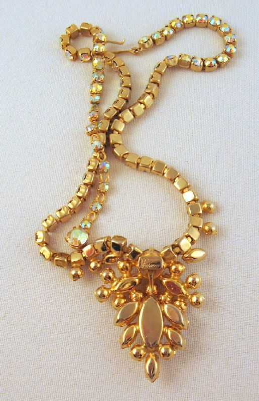 Sherman Aurora Borealis Necklace Marquise Chaton Cuts Sherman Aurora Borealis Necklace Marquise Chaton Cuts