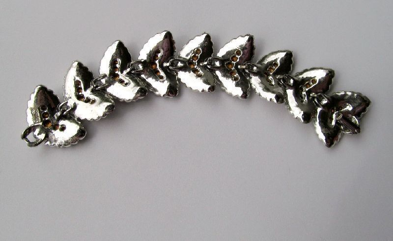 Signed BSK Pale Blue Rhinestone Silver-tone Bracelet Signed BSK Pale Blue Rhinestone Silver-tone Bracelet