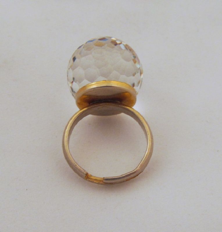 Multicolor Prism Disco Ball Ring Adjustable 1970s Silver-tone 17.8mm Multicolor Prism Disco Ball Ring Adjustable 1970s Silver-tone 17.8mm