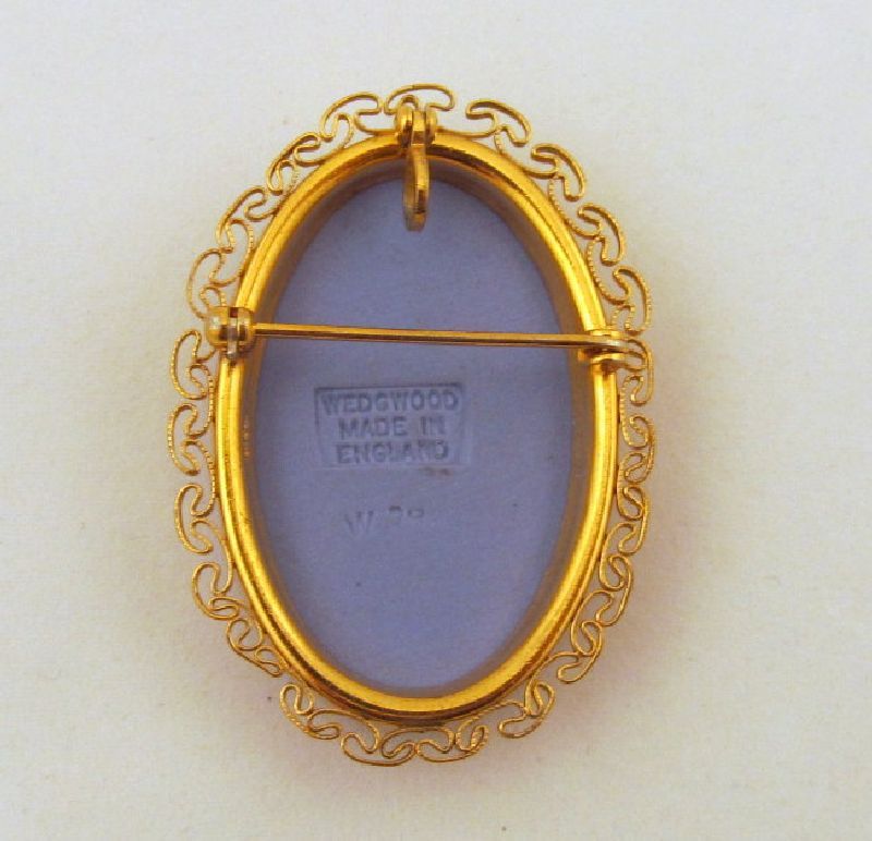 Wedgwood Floral Girl Muse Brooch Pendant Van Dell GF Wedgwood Floral Girl Muse Brooch Pendant Van Dell GF