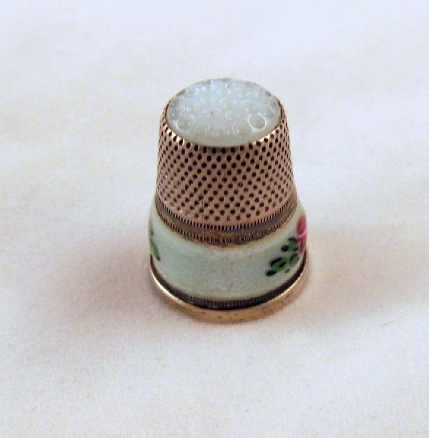 J.A. Henckels Sterling Green Guilloche Thimble Glass Top J.A. Henckels Sterling Green Guilloche Thimble Glass Top