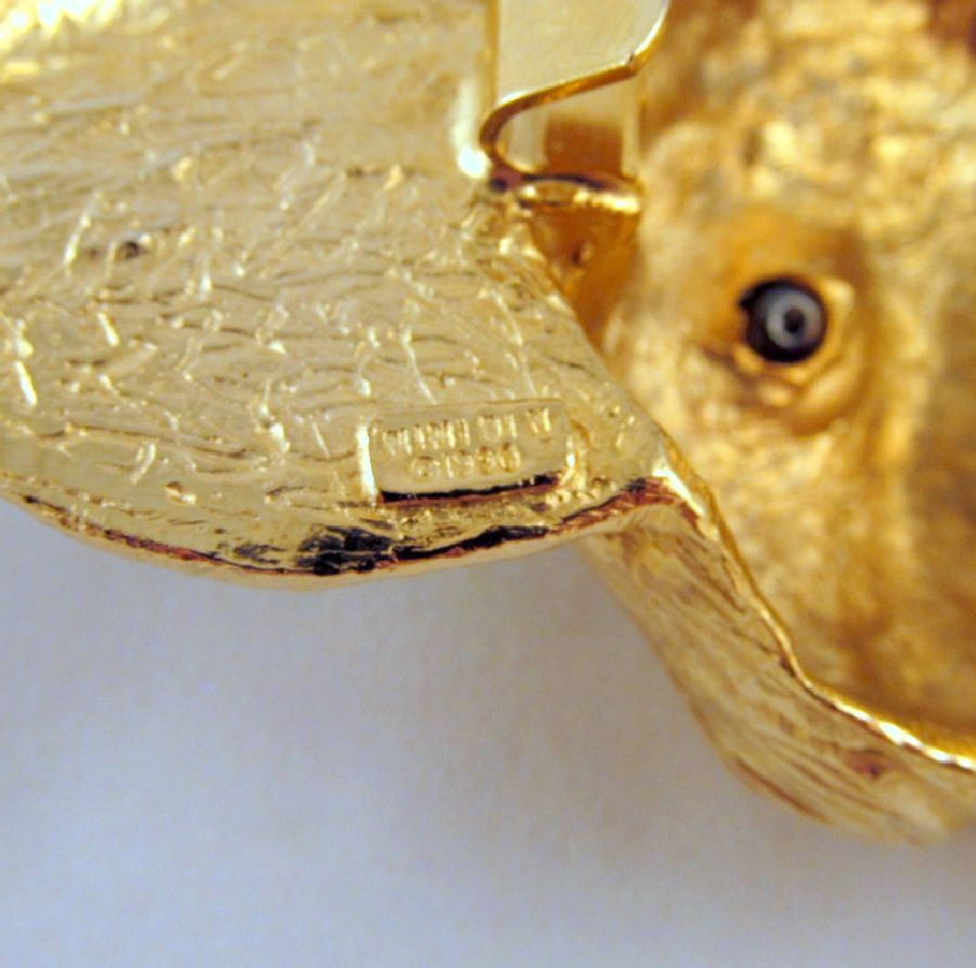 Mimi Di N Lop Bunny Head Buckle Belt Gold-tone Glass Eyes Mimi Di N Lop Bunny Head Buckle Belt Gold-tone Glass Eyes