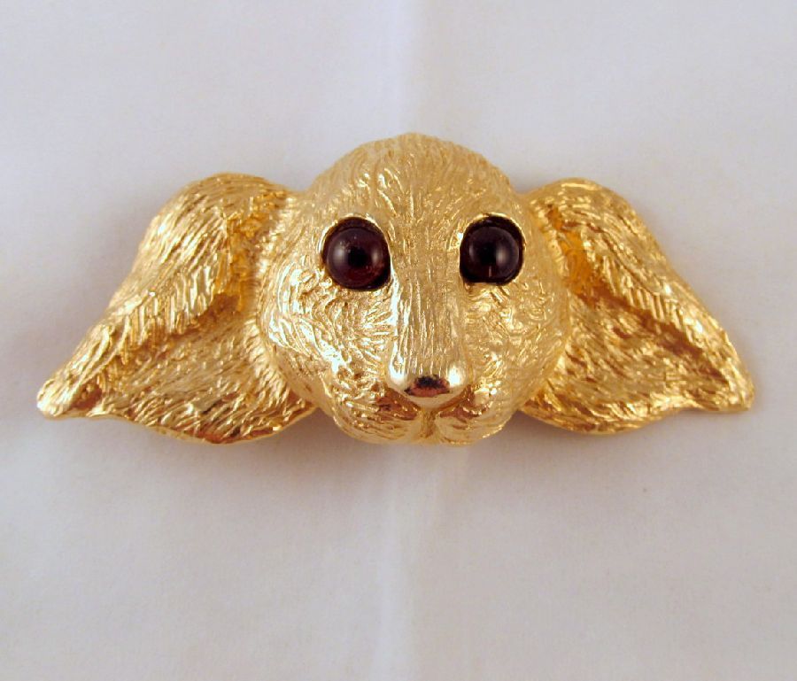 Mimi Di N Lop Bunny Head Buckle Belt Gold-tone Glass Eyes Mimi Di N Lop Bunny Head Buckle Belt Gold-tone Glass Eyes