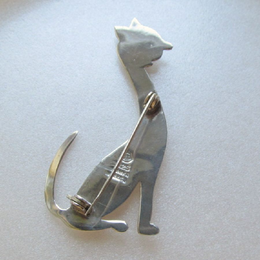 Sterling Cat Horatio de la Parra Stylized Brooch MCM Sterling Cat Horatio de la Parra Stylized Brooch MCM