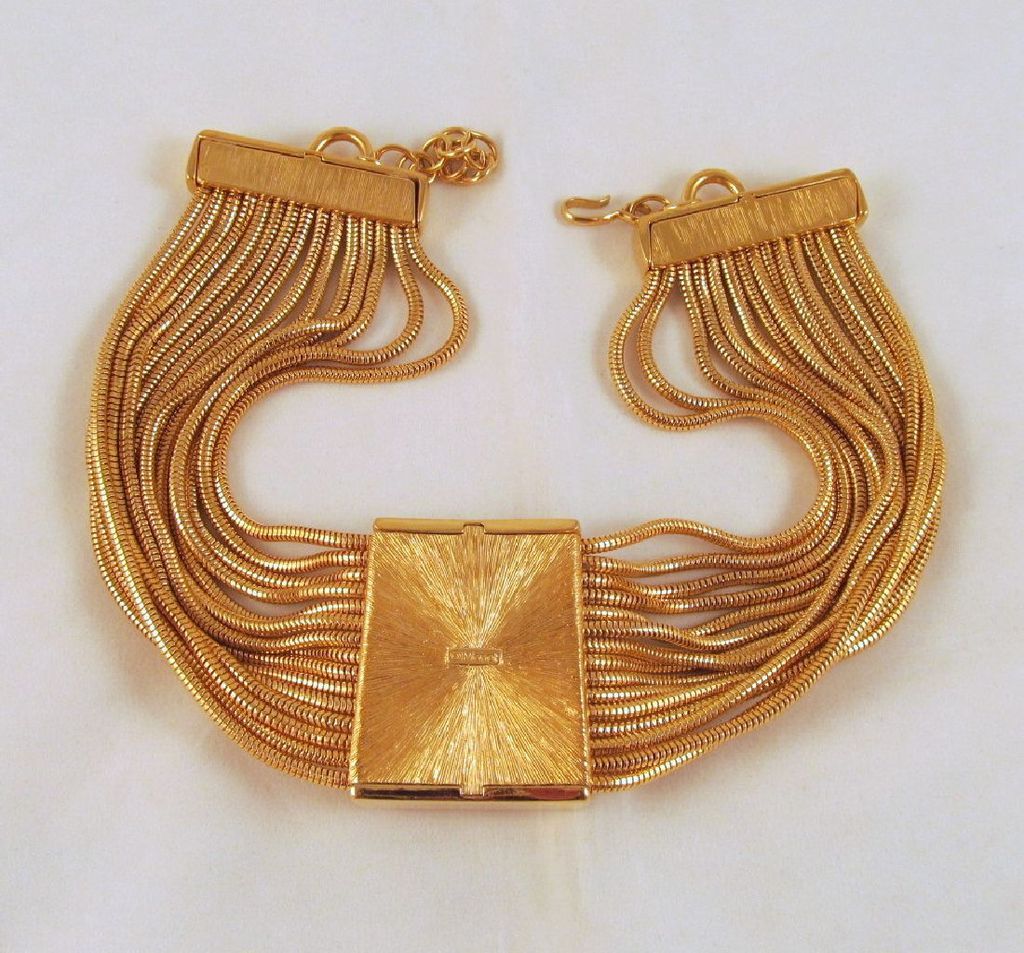 Monet Runway Amber Choker Necklace Multi Snake Chains Monet Runway Amber Choker Necklace Multi Snake Chains