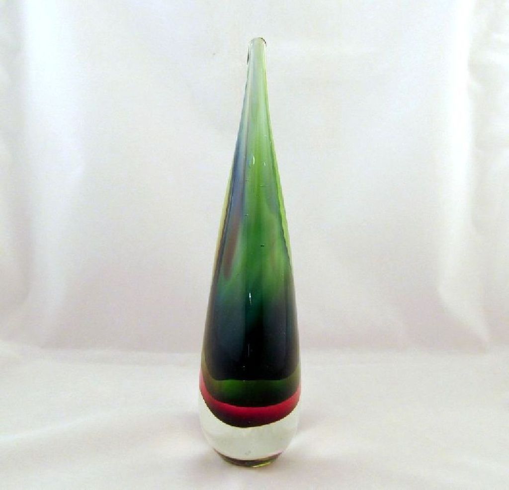 Flavio Poli for Seguso Sommerso Teardrop Sculpture Fuchsia Green Blue Clear Flavio Poli for Seguso Sommerso Teardrop Sculpture Fuchsia Green Blue Clear