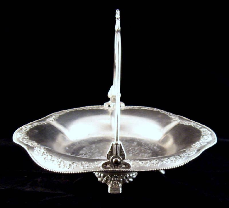 Pairpoint Quadruple Silverplate Cake Basket 1900s Pairpoint Quadruple Silverplate Cake Basket 1900s