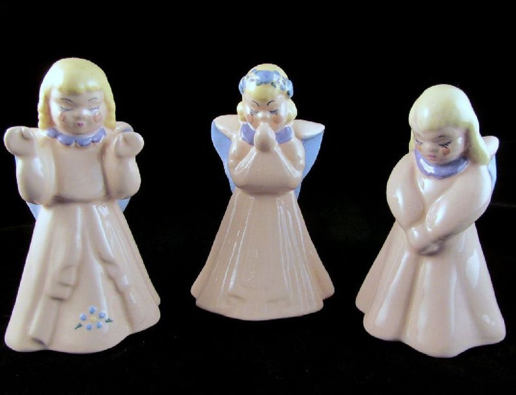 Kay Finch Praying Angels Pastel Colors Set of Three Kay Finch Praying Angels Pastel Colors Set of Three
