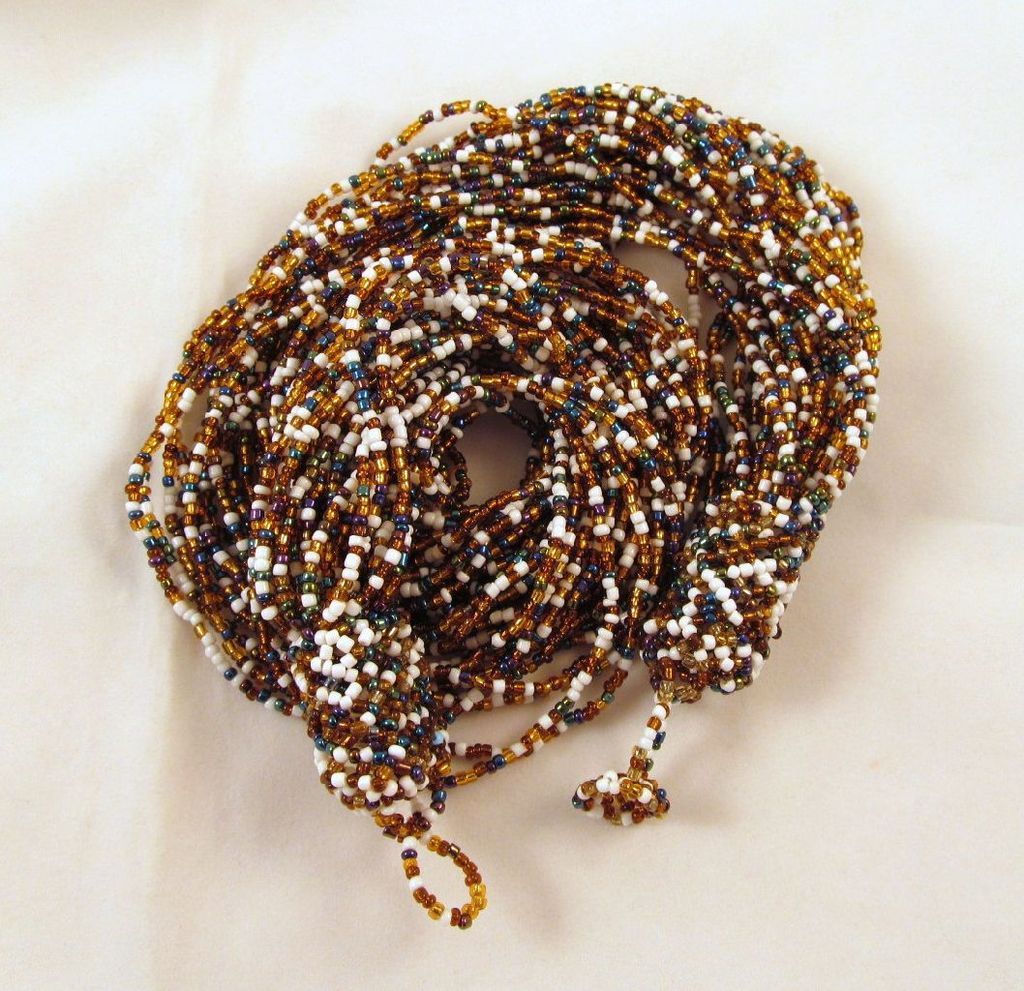 Multi-Strand Torsade Metallic Glass Seed Beads Fall Colors Multi-Strand Torsade Metallic Glass Seed Beads Fall Colors