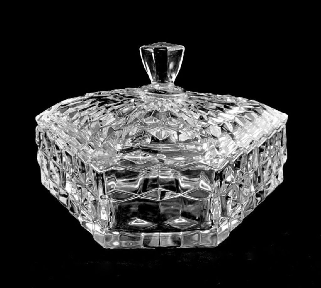 Fostoria American Three Part Covered Candy Dish Fostoria American Three Part Covered Candy Dish