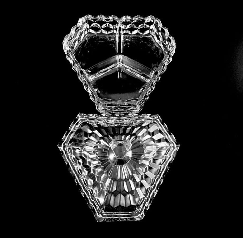 Fostoria American Three Part Covered Candy Dish Fostoria American Three Part Covered Candy Dish