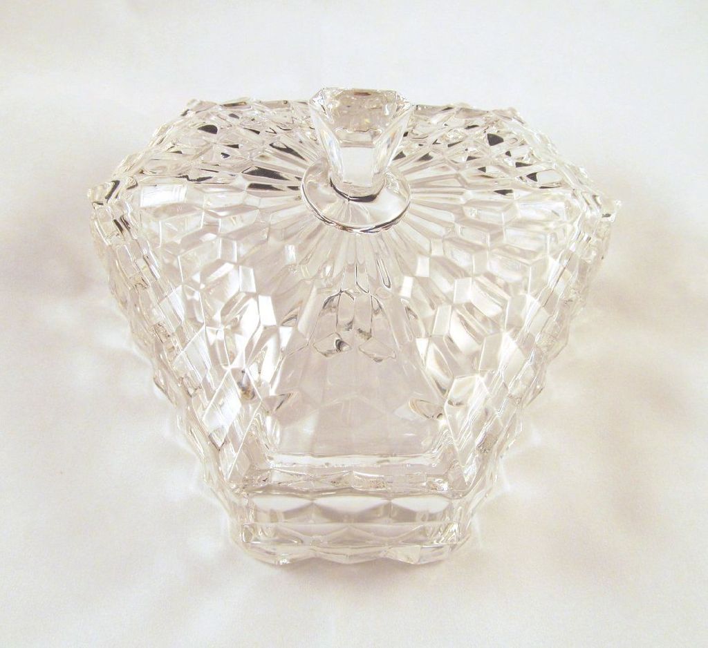 Fostoria American Three Part Covered Candy Dish Fostoria American Three Part Covered Candy Dish