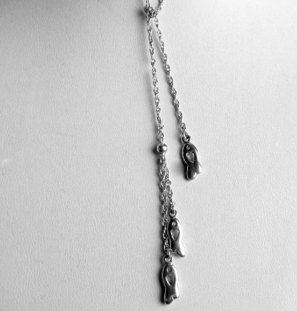 Monet CIANI Sterling Silver Fish Lariat Necklace Monet CIANI Sterling Silver Fish Lariat Necklace