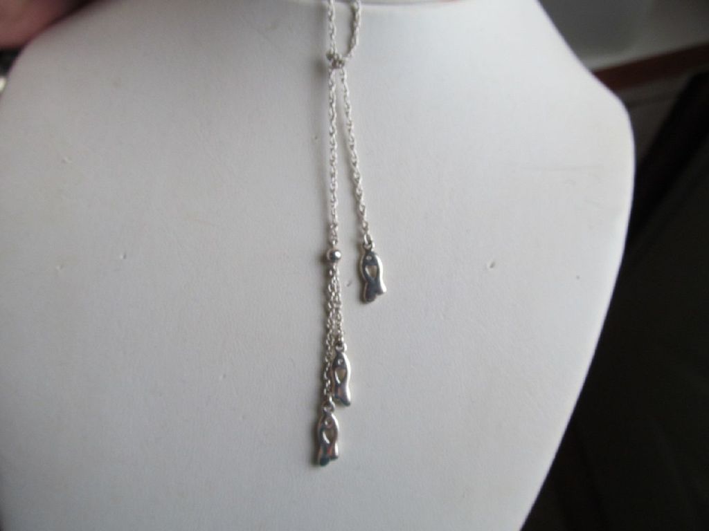 Monet CIANI Sterling Silver Fish Lariat Necklace Monet CIANI Sterling Silver Fish Lariat Necklace