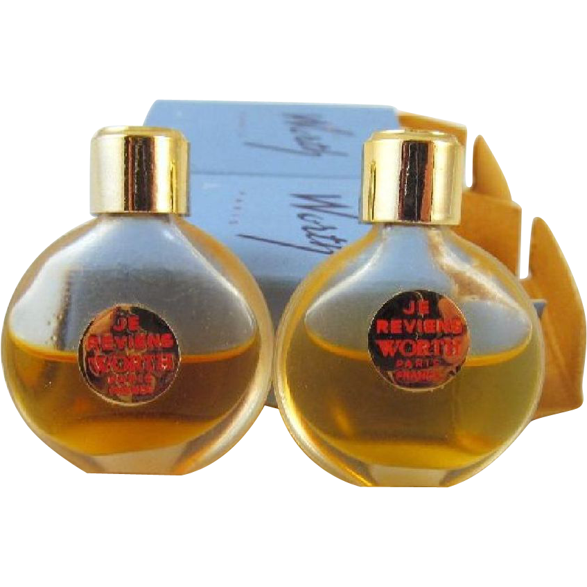 Worth "Je Reviens" Mini Les Parfums Pair Bottles Boxes Juice Worth "Je Reviens" Mini Les Parfums Pair Bottles Boxes Juice