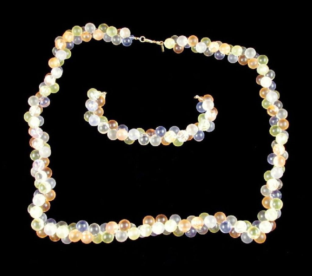 Monet "Wisteria" Pastel Bubble Necklace Bracelet Set Monet "Wisteria" Pastel Bubble Necklace Bracelet Set