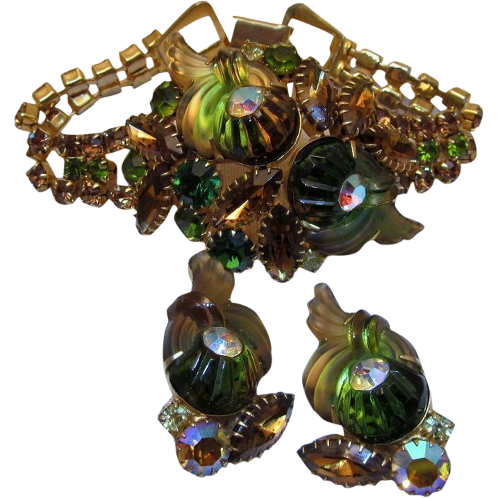 Edlee Cornucopia Stones Bracelet Earrings Green Amber Edlee Cornucopia Stones Bracelet Earrings Green Amber