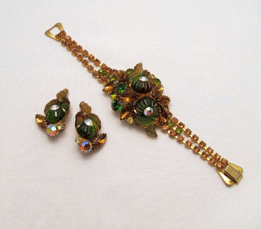 Edlee Cornucopia Stones Bracelet Earrings Green Amber Edlee Cornucopia Stones Bracelet Earrings Green Amber