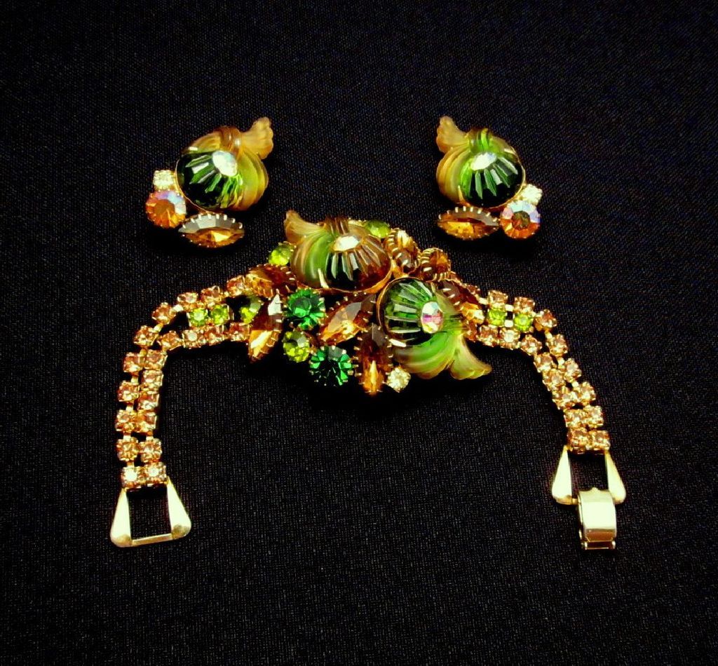 Edlee Cornucopia Stones Bracelet Earrings Green Amber Edlee Cornucopia Stones Bracelet Earrings Green Amber