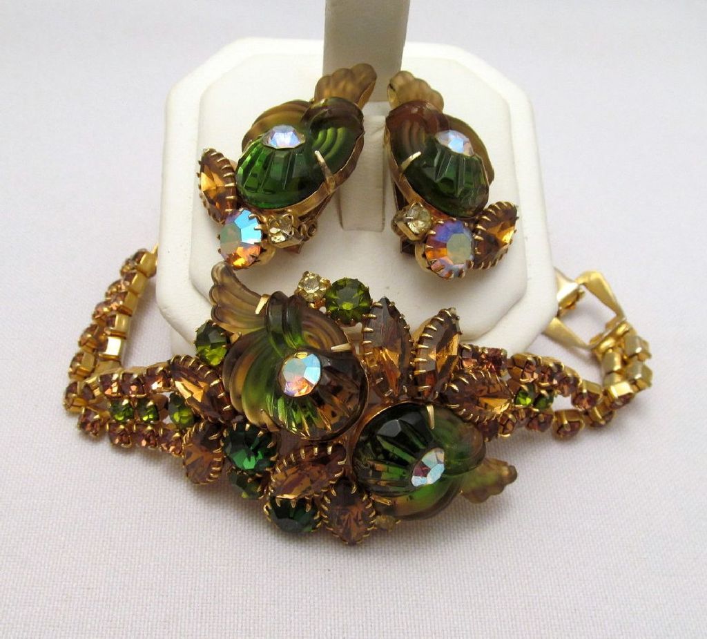Edlee Cornucopia Stones Bracelet Earrings Green Amber Edlee Cornucopia Stones Bracelet Earrings Green Amber