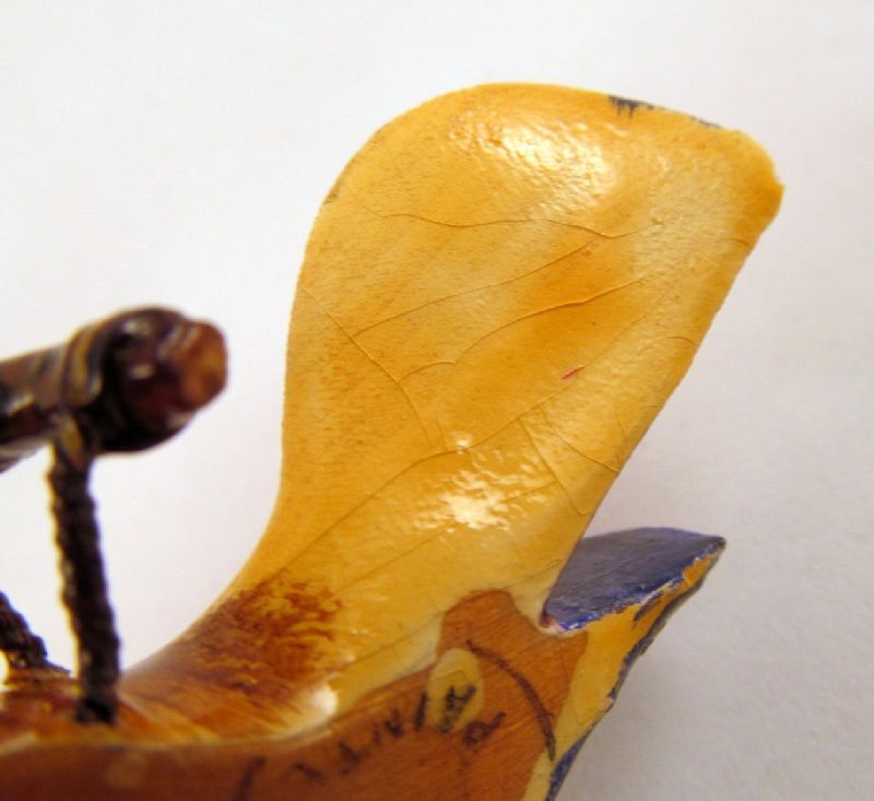 Hand Carved Painted 1940s Wooden Jay Bird Pin Huge 3 1/2" Long Hand Carved Painted 1940s Wooden Jay Bird Pin Huge 3 1/2" Long