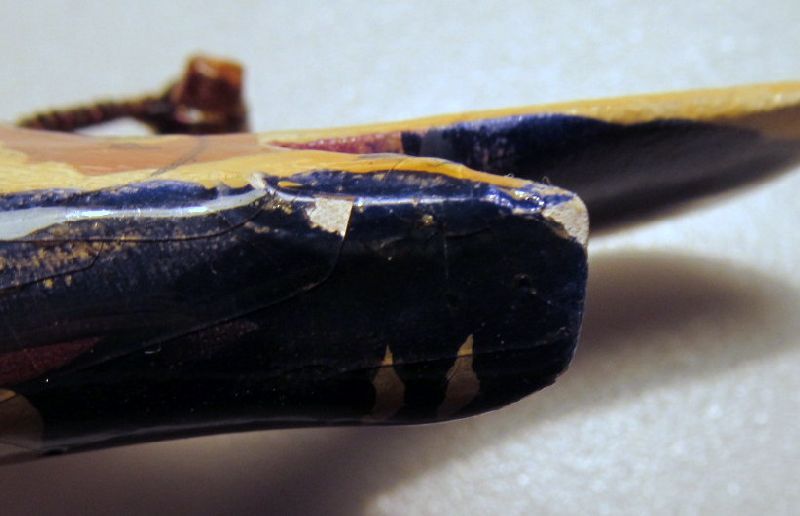 Hand Carved Painted 1940s Wooden Jay Bird Pin Huge 3 1/2" Long Hand Carved Painted 1940s Wooden Jay Bird Pin Huge 3 1/2" Long