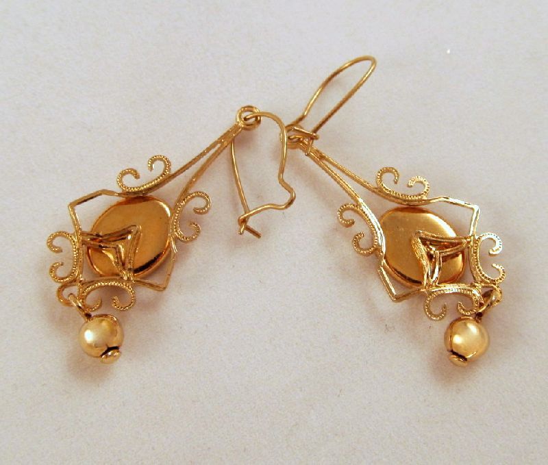 Guilloche Pink Roses Enameled Pierced Earrings Gold-tone Guilloche Pink Roses Enameled Pierced Earrings Gold-tone