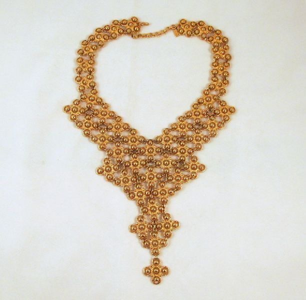 Monet Moresque Waterfall Bib Necklace Brooch Gold-tone Monet Moresque Waterfall Bib Necklace Brooch Gold-tone