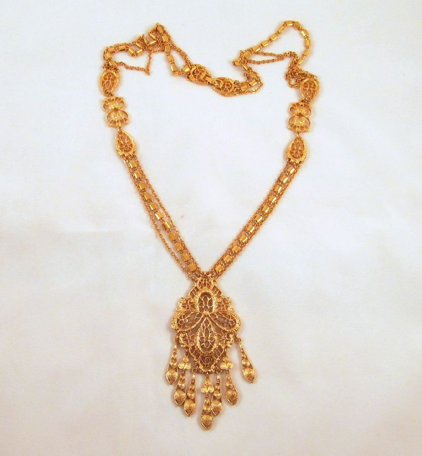 Monet Multi-chain Filigree Gold-tone Necklace Monet Multi-chain Filigree Gold-tone Necklace