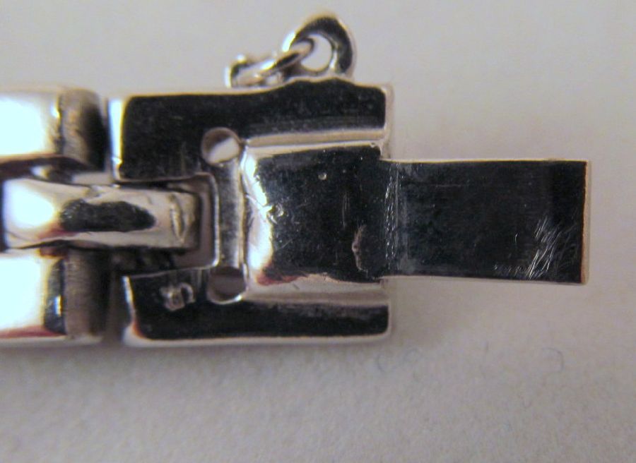 Art Deco Rhinestones Rhodium Bracelet Silver-tone Art Deco Rhinestones Rhodium Bracelet Silver-tone