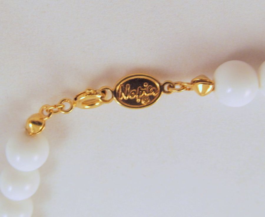 Napier White Lucite Gold Modernist Choker Necklace Napier White Lucite Gold Modernist Choker Necklace
