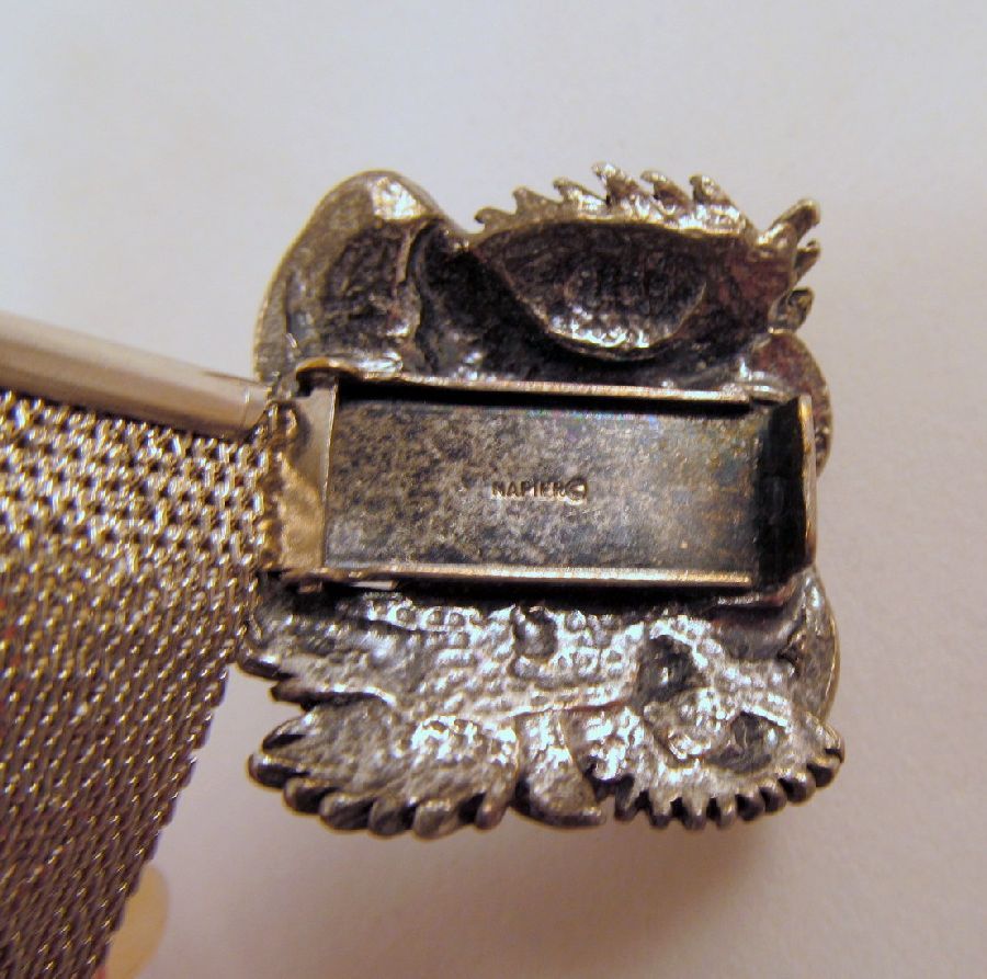 Early Napier Dragon Mesh Bracelet Silver-tone Tassels Early Napier Dragon Mesh Bracelet Silver-tone Tassels