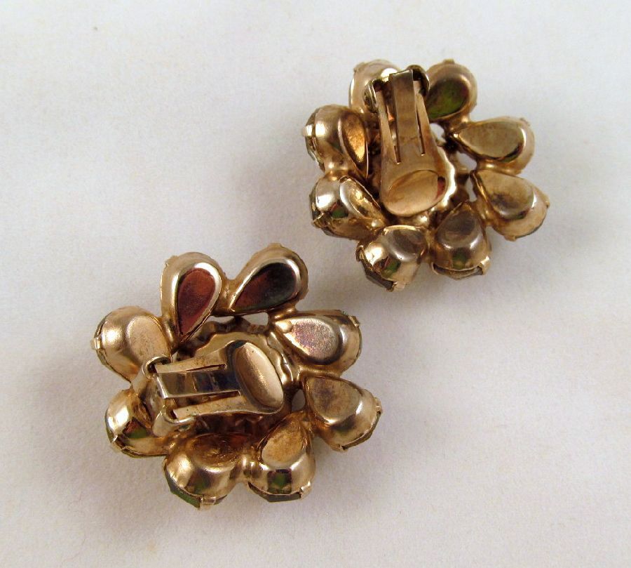 Volcano Watermelon Rhinestone Earrings Fuchsia Green Blue Gold-tone Volcano Watermelon Rhinestone Earrings Fuchsia Green Blue Gold-tone