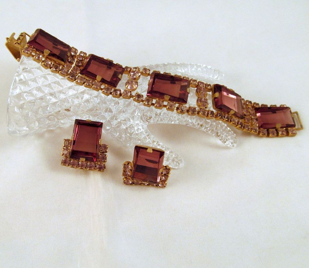 Amethyst Purple Geometric Stones Bracelet & Earrings Set Amethyst Purple Geometric Stones Bracelet & Earrings Set